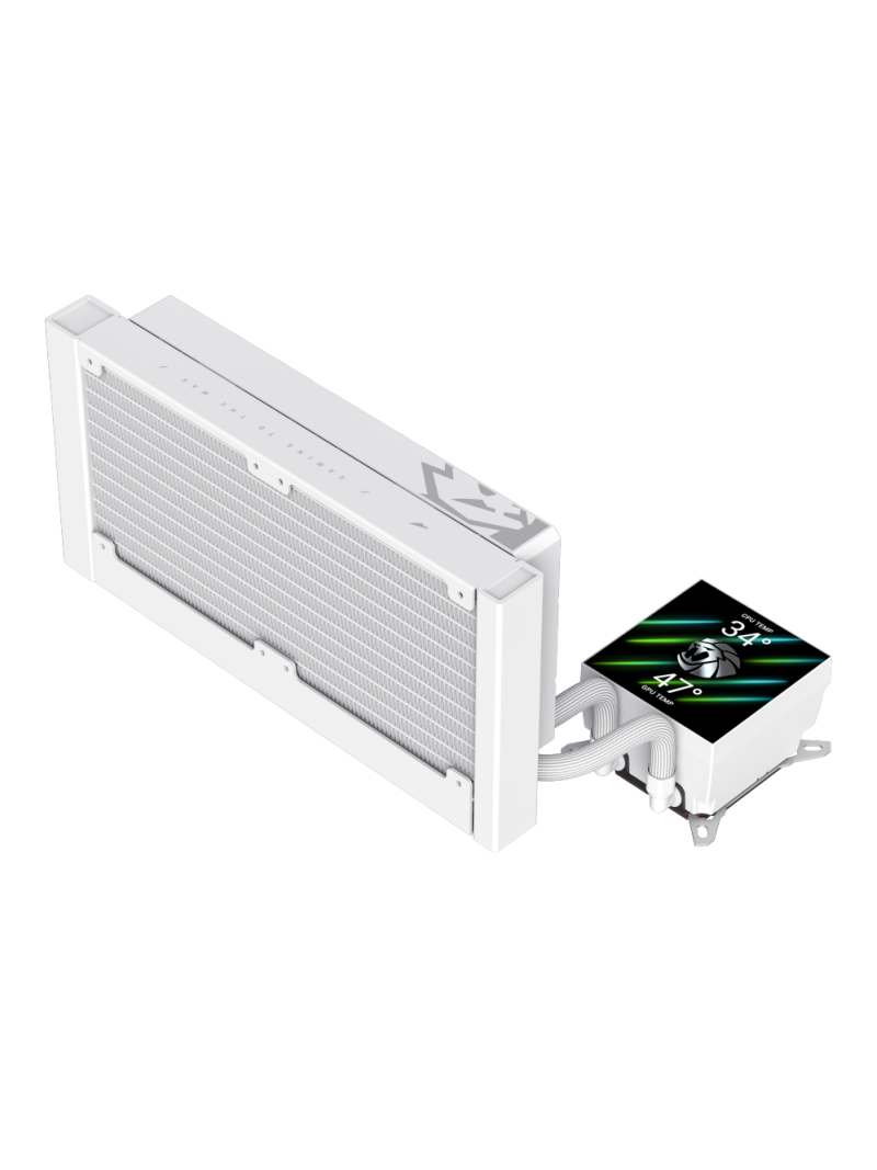 Gamemax CPU Liquid Cooler | GLACIER 240 LCD WH | White 4 Gamemax CPU Liquid Cooler | GLACIER 240 LCD WH | White 4