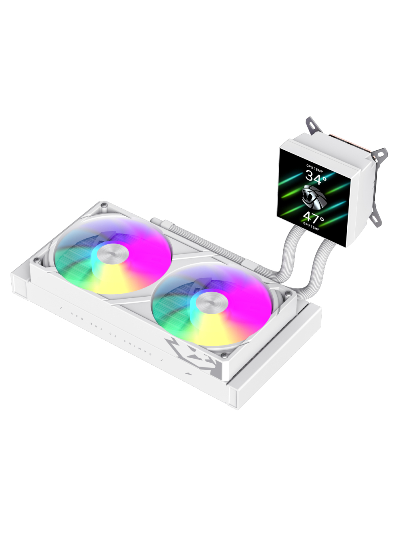 Gamemax CPU Liquid Cooler | GLACIER 240 LCD WH | White 5 Gamemax CPU Liquid Cooler | GLACIER 240 LCD WH | White 5