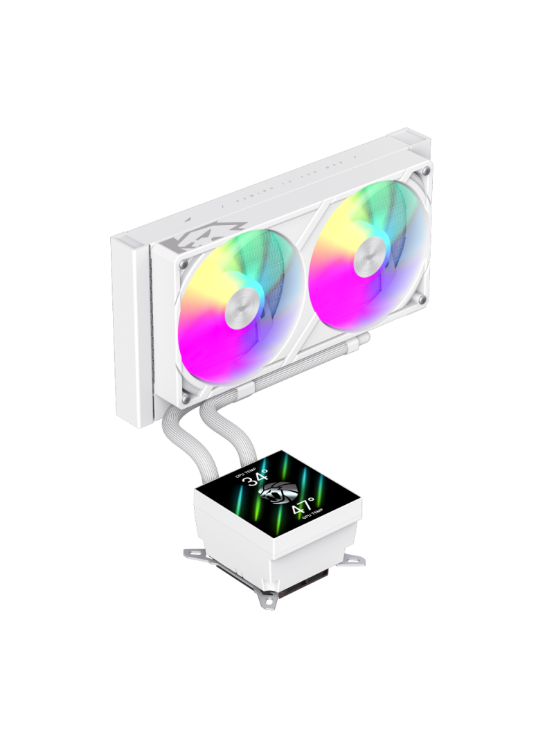 Gamemax CPU Liquid Cooler | GLACIER 240 LCD WH | White 10 Gamemax CPU Liquid Cooler | GLACIER 240 LCD WH | White 10