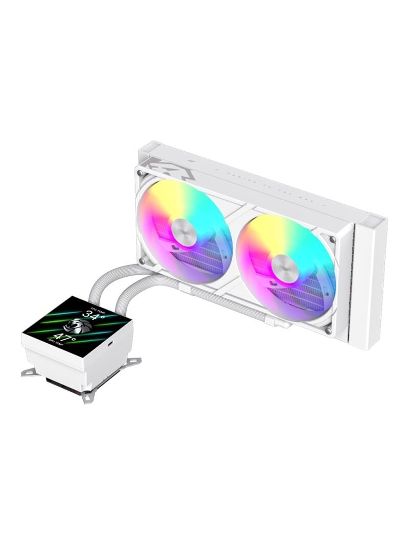 Gamemax CPU Liquid Cooler | GLACIER 240 LCD WH | White Gamemax CPU Liquid Cooler | GLACIER 240 LCD WH | White