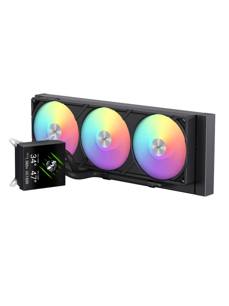 Gamemax CPU Liquid Cooler | GLACIER 360 LCD BK | Black 3 Gamemax CPU Liquid Cooler | GLACIER 360 LCD BK | Black 3