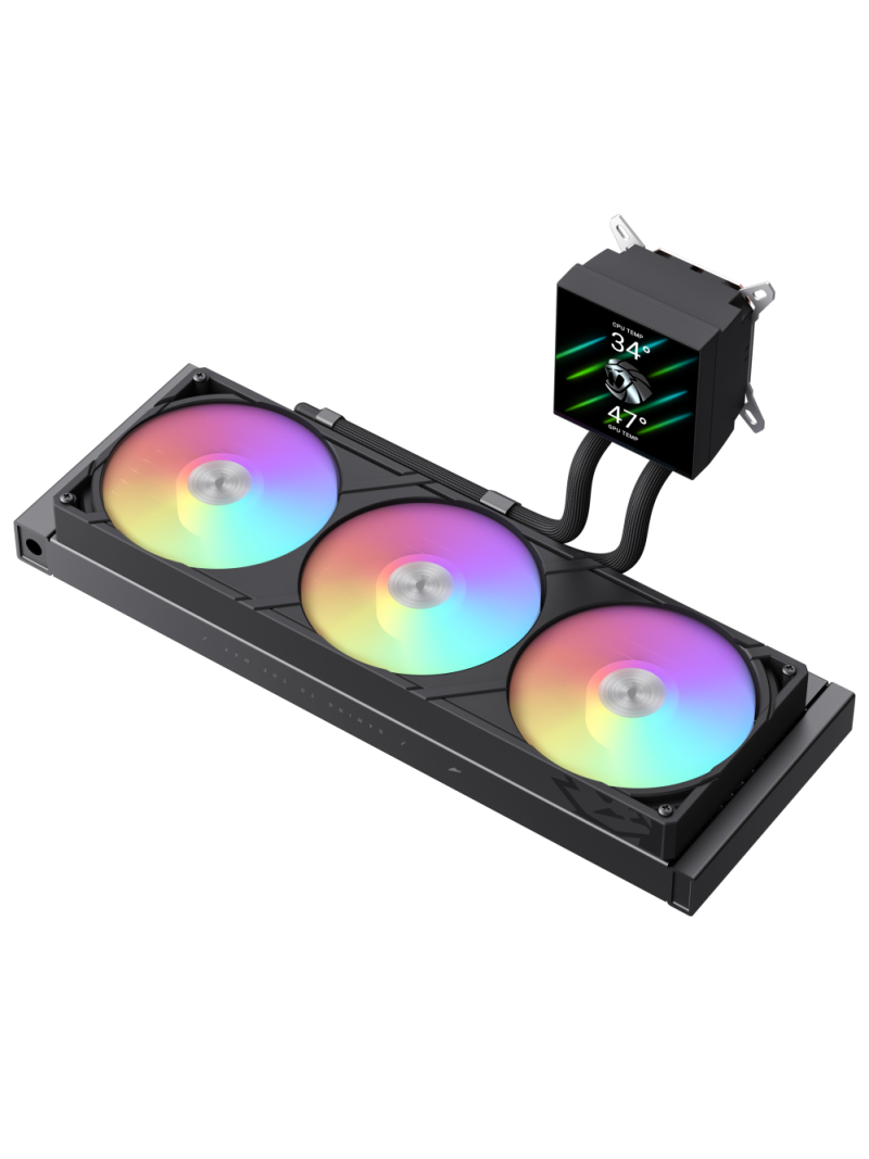 Gamemax CPU Liquid Cooler | GLACIER 360 LCD BK | Black 5 Gamemax CPU Liquid Cooler | GLACIER 360 LCD BK | Black 5