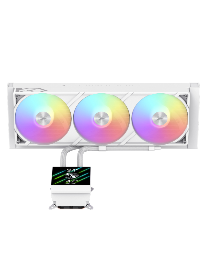 Gamemax CPU Liquid Cooler | GLACIER 360 LCD WH | White 2 Gamemax CPU Liquid Cooler | GLACIER 360 LCD WH | White 2