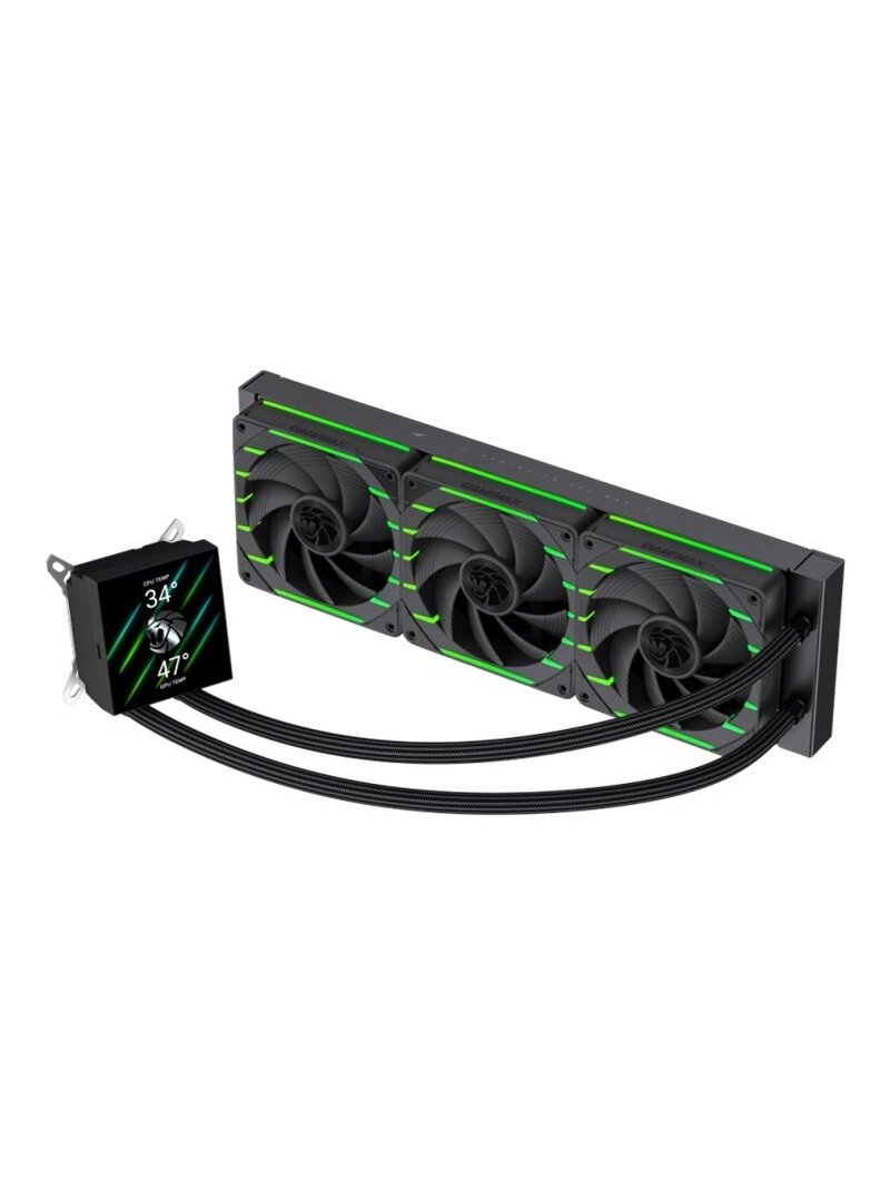 Gamemax CPU Liquid Cooler | HAILSTORM 360 LCD BK | Black Gamemax CPU Liquid Cooler | HAILSTORM 360 LCD BK | Black