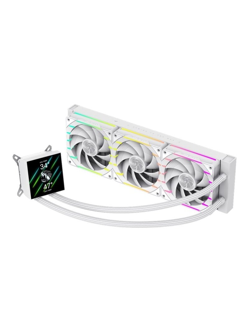 Gamemax CPU Liquid Cooler | HAILSTORM 360 LCD WH | White Gamemax CPU Liquid Cooler | HAILSTORM 360 LCD WH | White