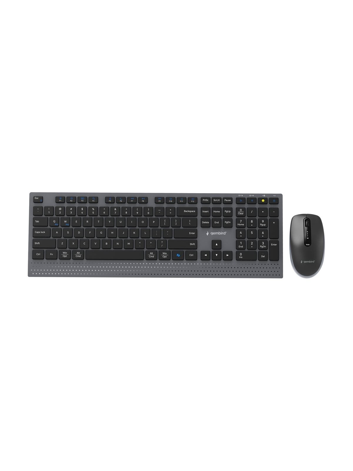 Gembird KBS-WPS-02 | Keyboard and Mouse Set | Wireless | US | Bluetooth | Black