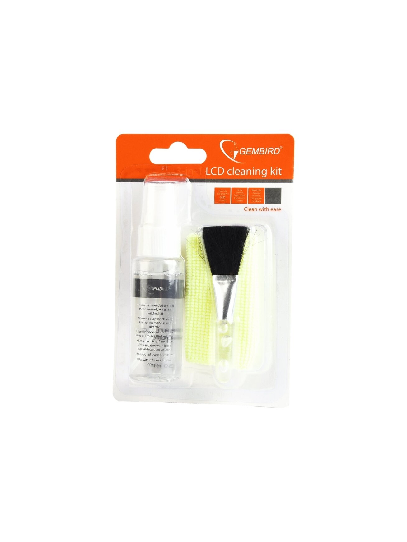Gembird | 3-in-1 LCD cleaning Kit | Cleaning Kit | 30 ml 1 Gembird | 3-in-1 LCD cleaning Kit | Cleaning Kit | 30 ml 1