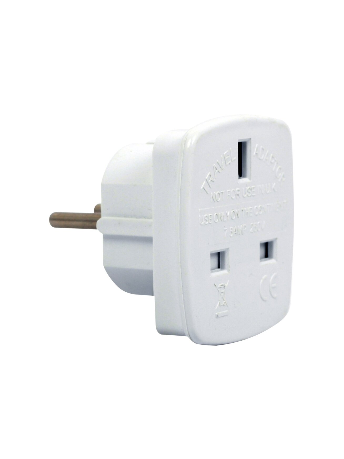 Gembird | AC power adapter, UK socket to EU Schuko plug, 7.5 A | Travel adapter