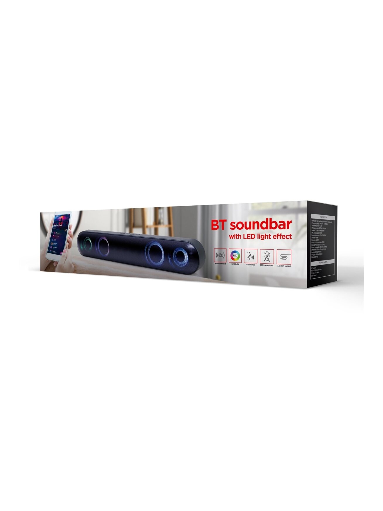 Gembird | Bluetooth soundbar | SPKBT-BAR400L | Bluetooth | Black | Portable | Wireless connection 3