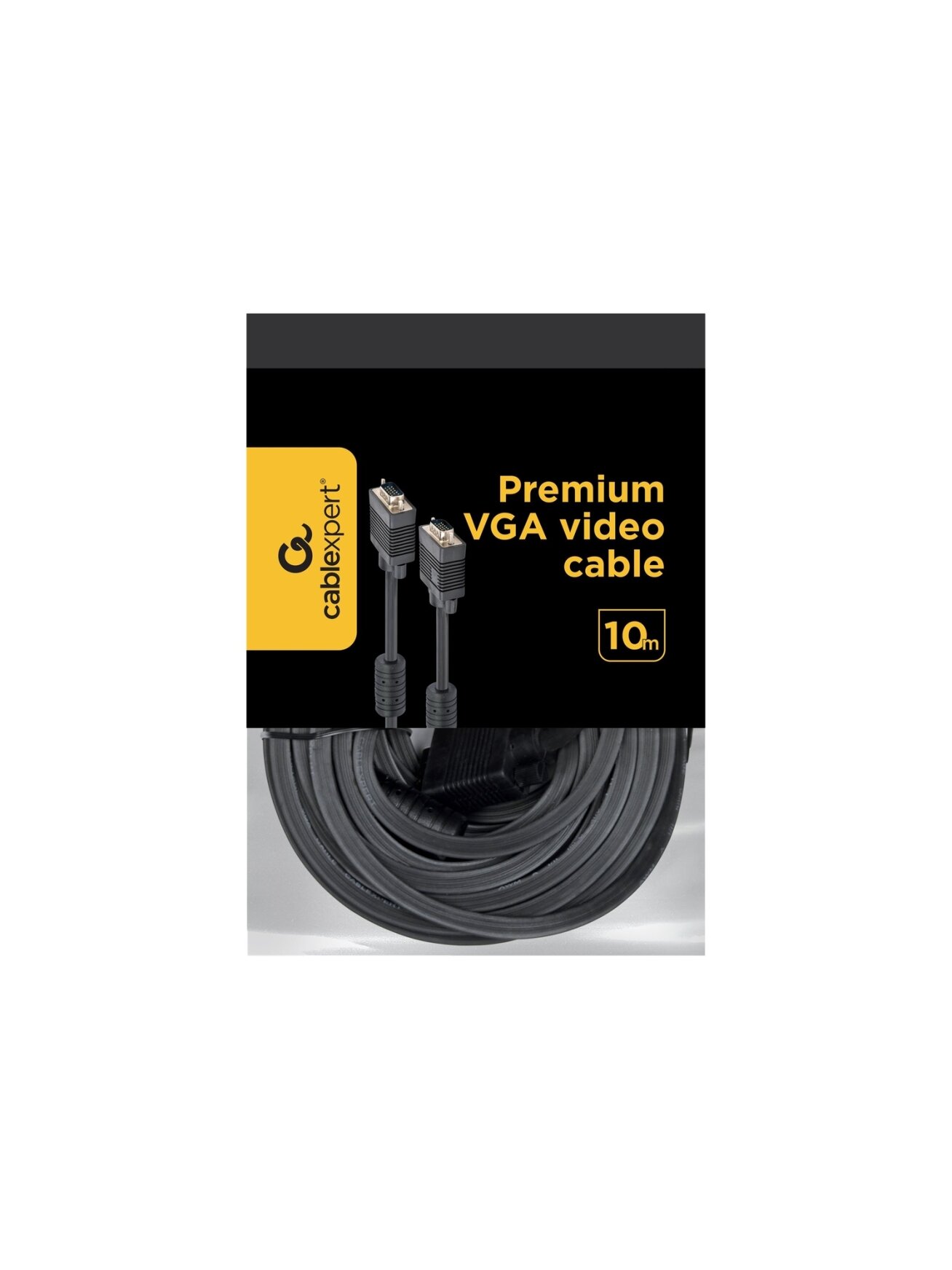 Gembird CC-PPVGA-10M-B Premium VGA HD15M/HD15M dual-shielded w/2*ferrite core 10M | Cablexpert 2 Gembird CC-PPVGA-10M-B Premium VGA HD15M/HD15M dual-shielded w/2*ferrite core 10M | Cablexpert 2