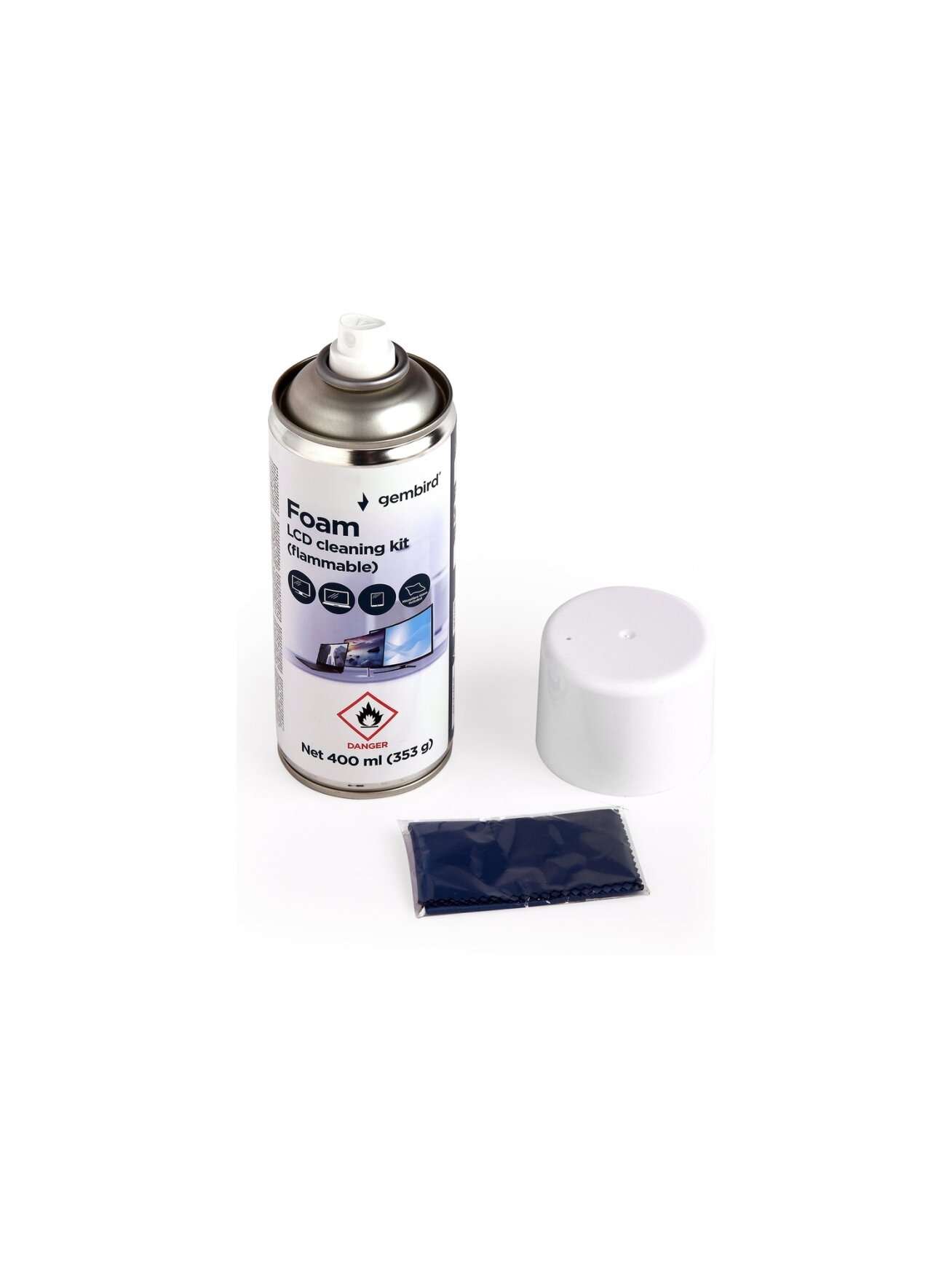 Gembird Foam LCD Cleaning Kit | CK-LCD-08 | Foam Cleaner for LCD / TFT screens | 400 ml