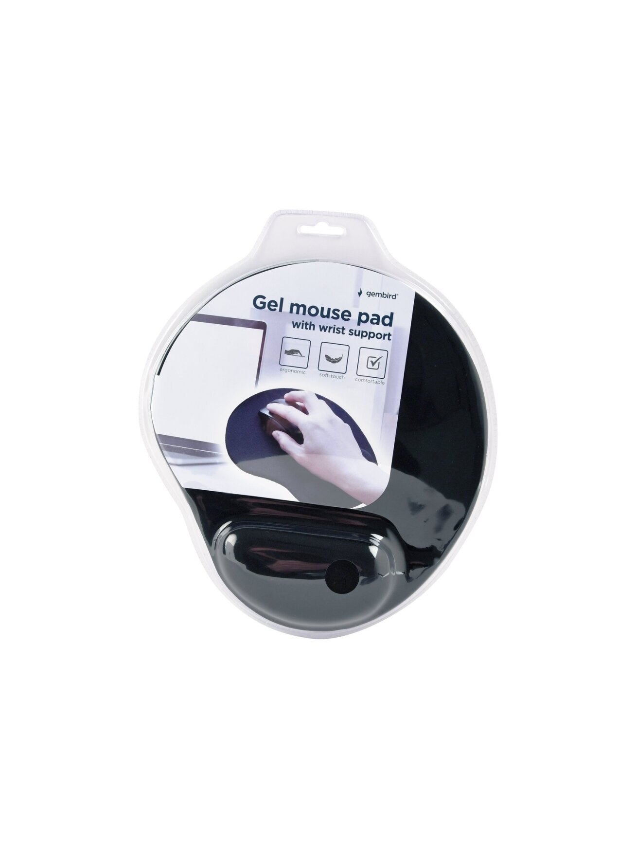 Gembird | Gel mouse pad with wrist support | Ergonomic mouse pad | 240 x 220 x 4 mm | Black 3 Gembird | Gel mouse pad with wrist support | Ergonomic mouse pad | 240 x 220 x 4 mm | Black 3