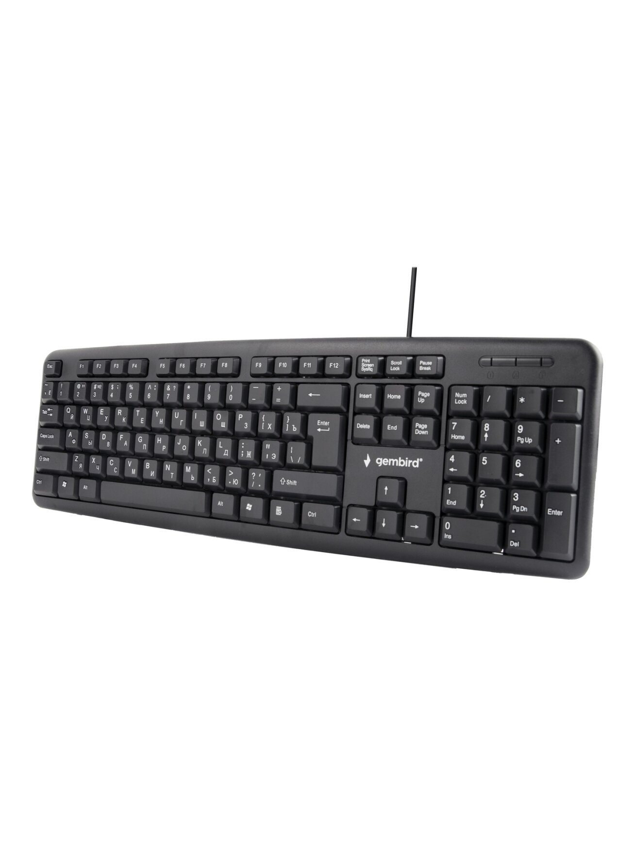Gembird | KB-U-103-RU | Standard | Wired | EN/RU | Black Gembird | KB-U-103-RU | Standard | Wired | EN/RU | Black