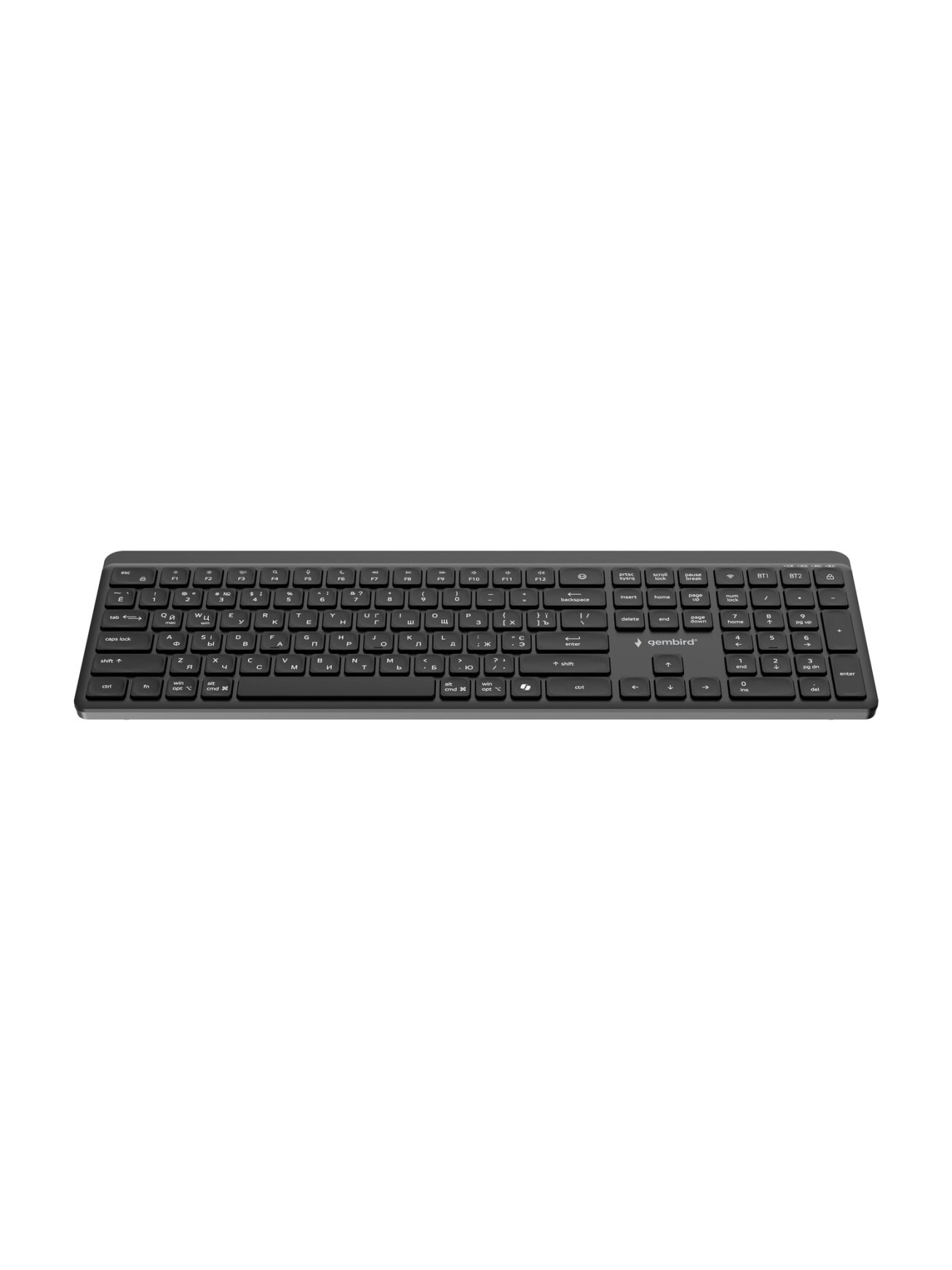 Gembird KB-WPS-03-CYRL | Keyboard | Wireless | Cyrillic | Bluetooth | Black 2