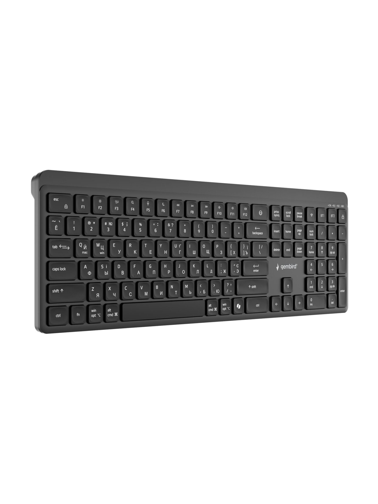Gembird KB-WPS-03-CYRL | Keyboard | Wireless | Cyrillic | Bluetooth | Black 3