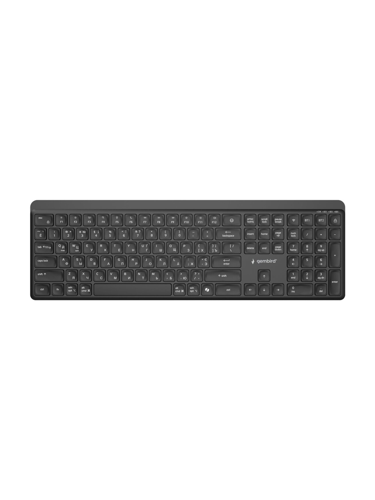 Gembird KB-WPS-03-CYRL | Keyboard | Wireless | Cyrillic | Bluetooth | Black Gembird KB-WPS-03-CYRL | Keyboard | Wireless | Cyrillic | Bluetooth | Black