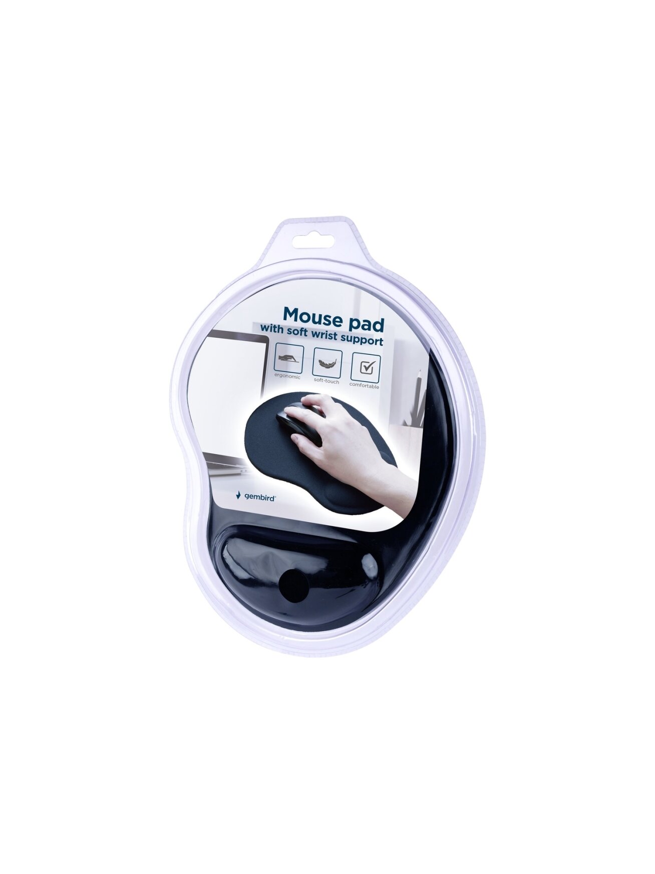 Gembird | Mouse Pad with Soft Wrist Support | MP-ERGO-01 | 240 x 200 x 4 mm | Black 1 Gembird | Mouse Pad with Soft Wrist Support | MP-ERGO-01 | 240 x 200 x 4 mm | Black 1