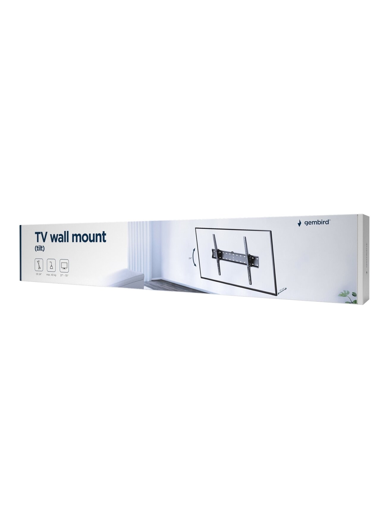Gembird | Wall mount | Tilt | 37-70 " | Maximum weight (capacity) 40 kg | Black 1