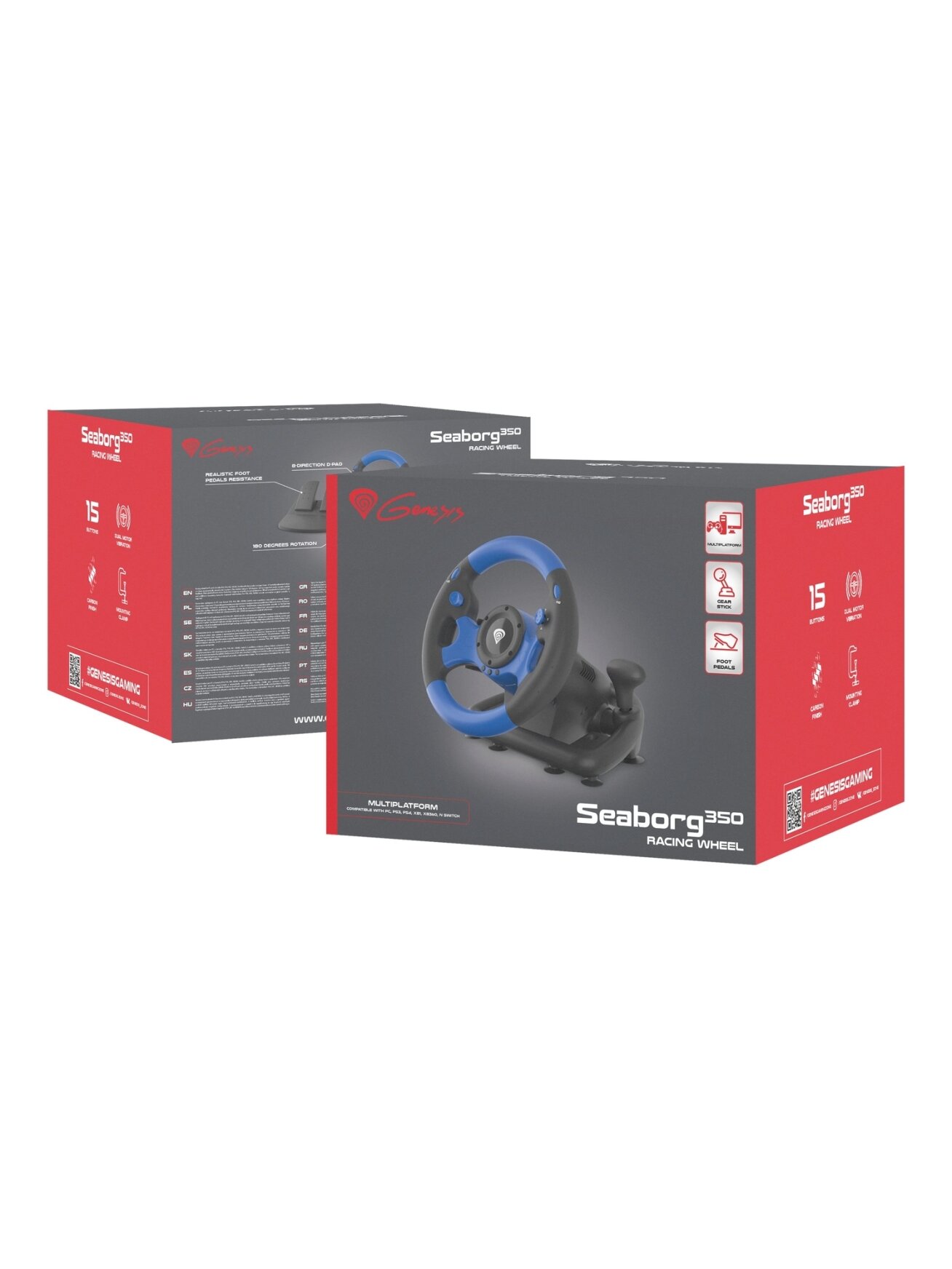 Genesis | Driving Wheel | Seaborg 350 | Blue/Black | Game racing wheel 7