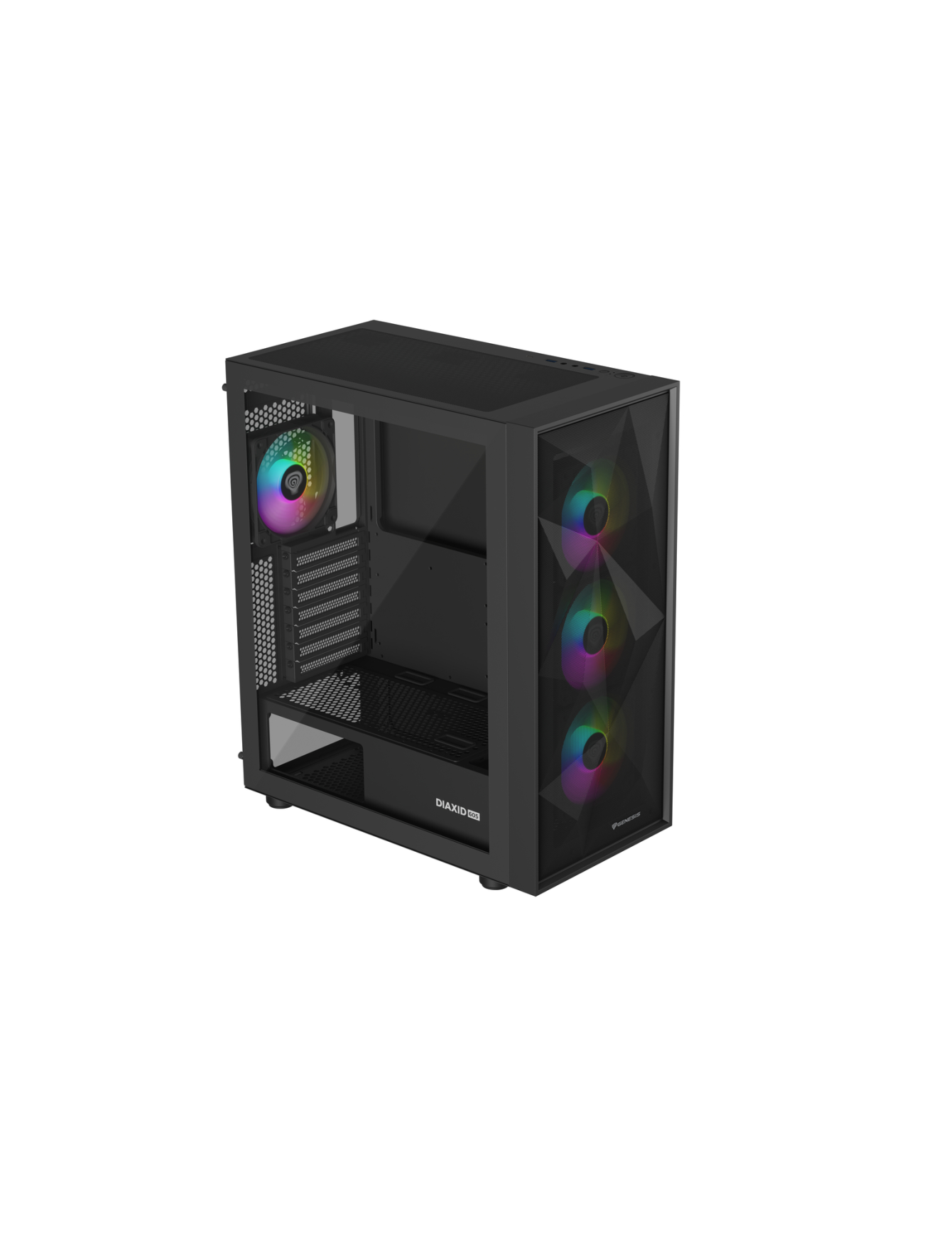Genesis Gaming PC Case | Diaxid 605 ARGB | Black | Midi Tower 3