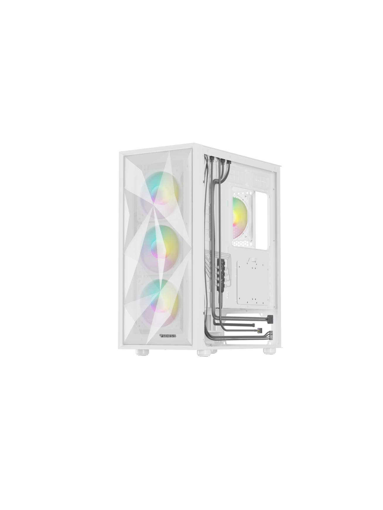 Genesis Gaming PC Case | Diaxid 605 ARGB | White | Midi Tower 7 Genesis Gaming PC Case | Diaxid 605 ARGB | White | Midi Tower 7