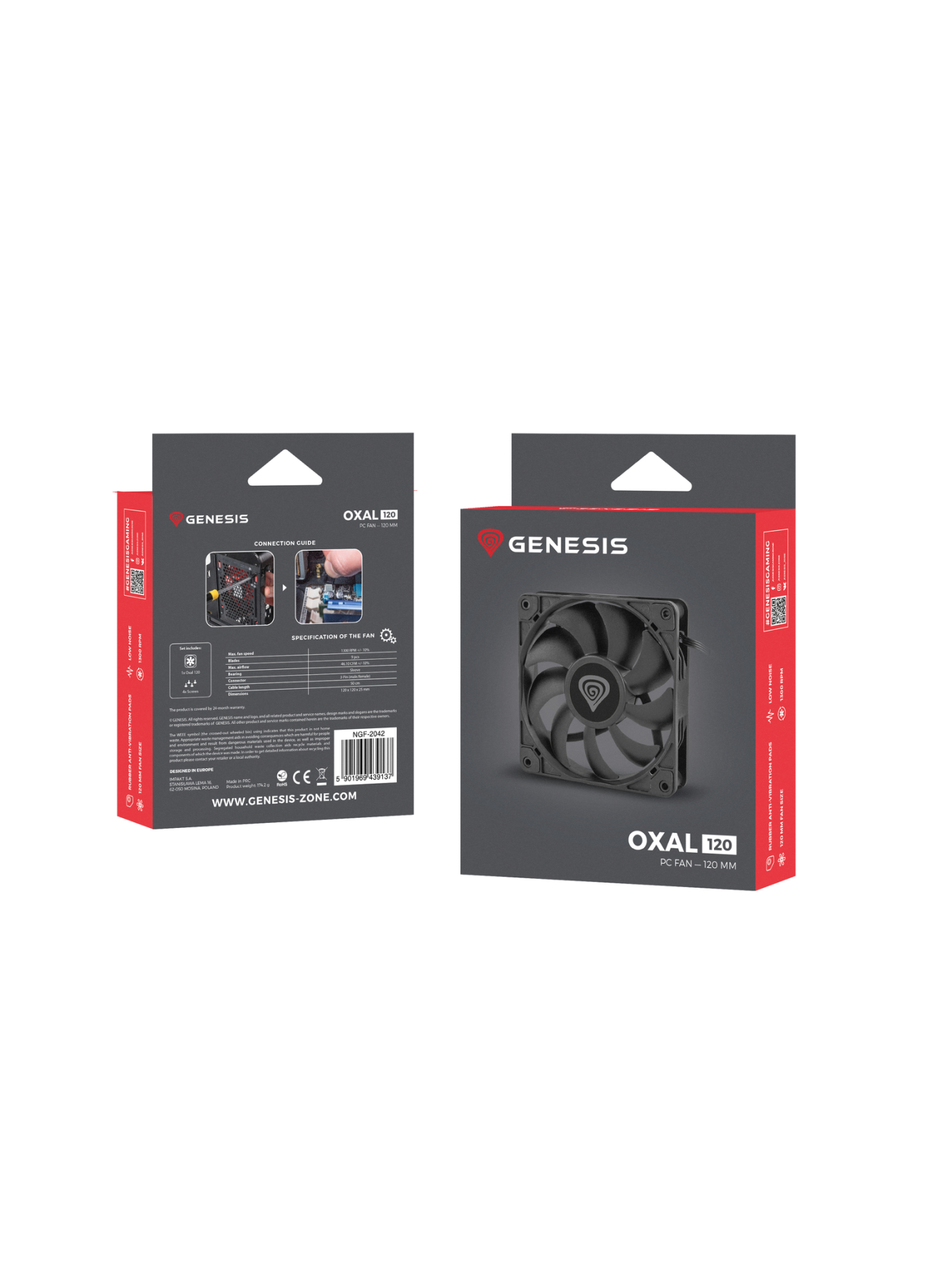 Genesis | Oxal 120 | Black | Case fan 4 Genesis | Oxal 120 | Black | Case fan 4