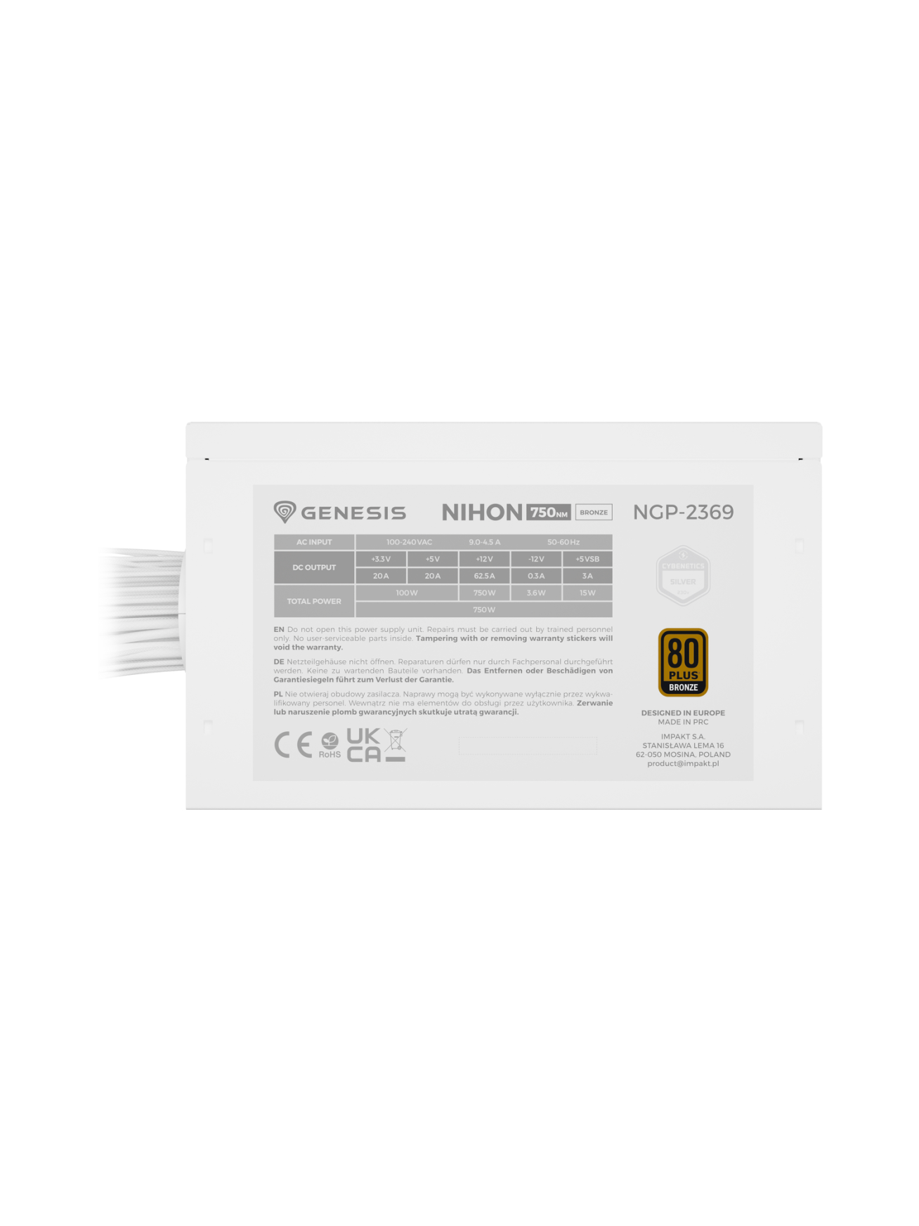 Genesis | PSU | Nihon 750NM | 750 W | White 3 Genesis | PSU | Nihon 750NM | 750 W | White 3