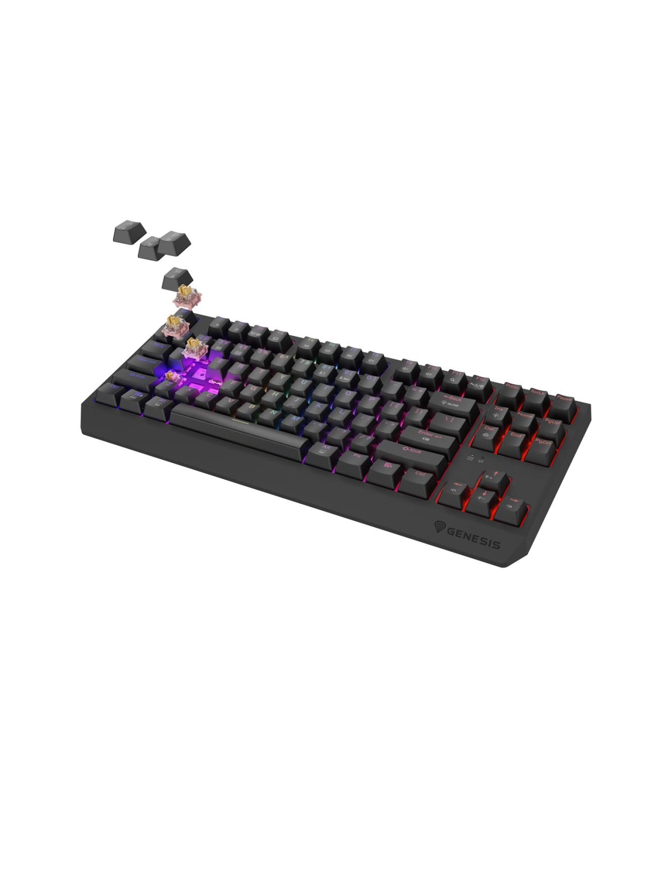 Genesis | THOR 230 | Mechanical Gaming Keyboard | Wireless | US | Outemu Panda | Black 6