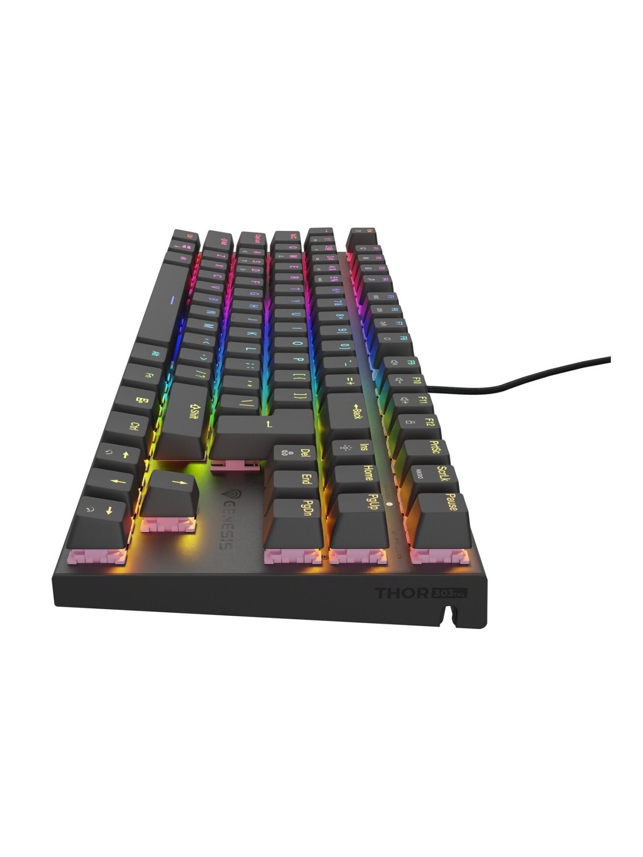 Genesis | THOR 303 | Mechanical Gaming Keyboard | Wired | US | Outemu Peach Silent | Black 6