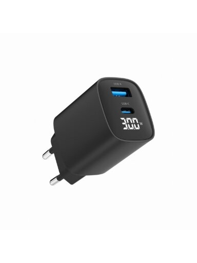 Gembird 2-port 30W USB fast charger, LCD | TA-UC-PDQC30LCD-BK-01 Gembird 2-port 30W USB fast charger, LCD | TA-UC-PDQC30LCD-BK-01