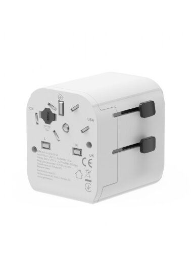 Gembird EU to Universal travel power adapter, 12W | TPA-EU2A12-01-W | 5 V