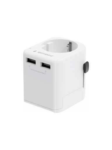 Gembird EU to Universal travel power adapter, 12W | TPA-EU2A12-01-W | 5 V