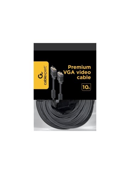 Gembird CC-PPVGA-10M-B Premium VGA HD15M/HD15M dual-shielded w/2*ferrite core 10M | Cablexpert 2 Gembird CC-PPVGA-10M-B Premium VGA HD15M/HD15M dual-shielded w/2*ferrite core 10M | Cablexpert 2