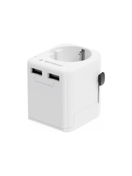 Gembird EU to Universal travel power adapter, 12W | TPA-EU2A12-01-W | 5 V Gembird EU to Universal travel power adapter, 12W | TPA-EU2A12-01-W | 5 V
