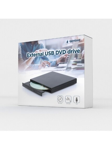 Gembird | External USB DVD drive | DVD-USB-04 | Interface USB 2.0 | DVD | CD read speed 24 x | CD write speed 24 x 3