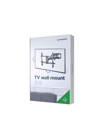 Gembird | Full-motion wall mount | Fixed | 37-80 " | Maximum weight (capacity) 60 kg | Black 3 Gembird | Full-motion wall mount | Fixed | 37-80 " | Maximum weight (capacity) 60 kg | Black 3