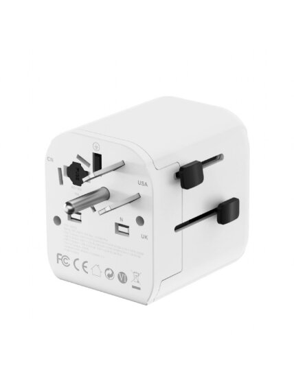 Gembird Grounded universal travel power adapter, 20 W | TPA-EU1A1C20-01-W 1 Gembird Grounded universal travel power adapter, 20 W | TPA-EU1A1C20-01-W 1
