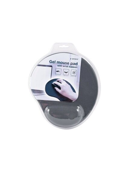 Gembird | MP-GEL-GR Gel mouse pad with wrist support, grey Comfortable | Gel mouse pad | Grey 3