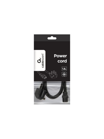 Gembird PC-187 UK power cord (C13), 5 A, 6 ft | Gembird 2