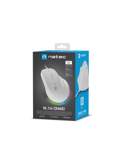 Genesis | Mouse | Natec Crake 2 Pro | Wired | White 7