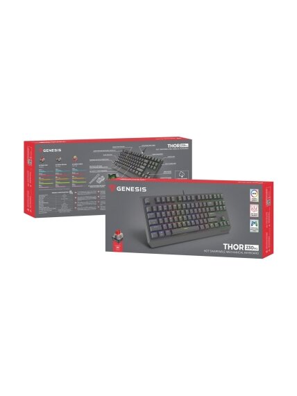 Genesis | THOR 230 TKL | Mechanical Gaming Keyboard | Wired | US | Linear | Black | RGB 13
