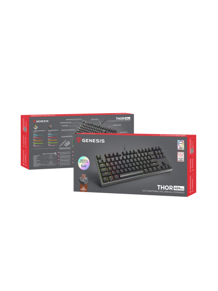 Genesis | THOR 404 TKL | Mechanical Gaming Keyboard | Wired | US | Kailh Box Brown V2 | Black | RGB 13 Genesis | THOR 404 TKL | Mechanical Gaming Keyboard | Wired | US | Kailh Box Brown V2 | Black | RGB 13