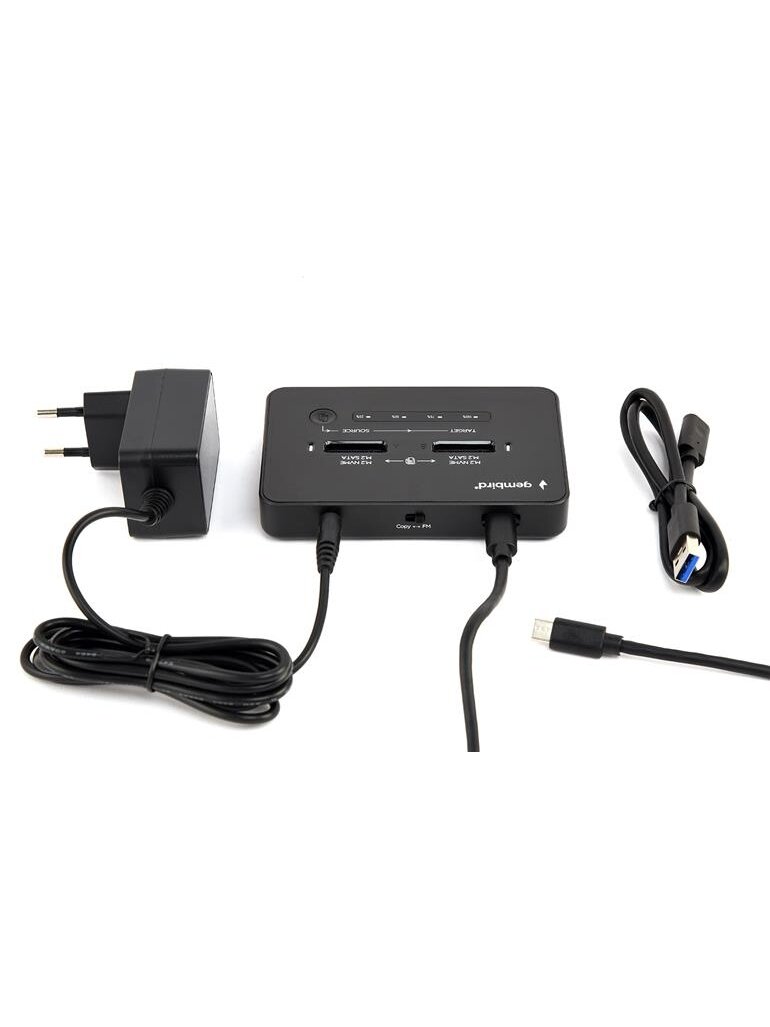Gembird Desktop dual drive USB Type-C M.2 NVME (and SATA) SSD docking station, Black | DD2-U3M2 3 Gembird Desktop dual drive USB Type-C M.2 NVME (and SATA) SSD docking station, Black | DD2-U3M2 3