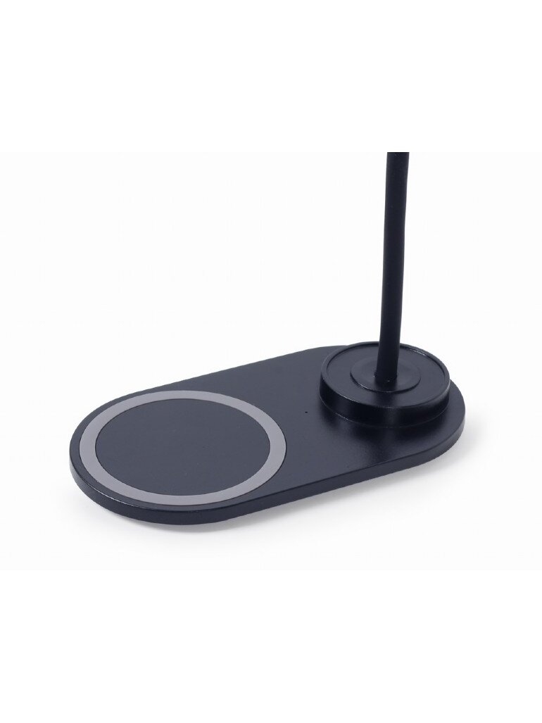 Gembird TA-WPC10-LED-01 Desk lamp with wireless charger, Black | Cold white, warm white, natural 2893-7072 K | Phone or tablet with built-in Qi wireless charging 2