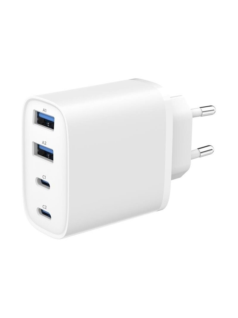 Gembird 4-port 40 W GaN USB PowerDelivery fast charger, White | TA-UC-2A2C-PD40-01-W | 2 x 4 pin USB Type A, 2 x 24 pin USB-C