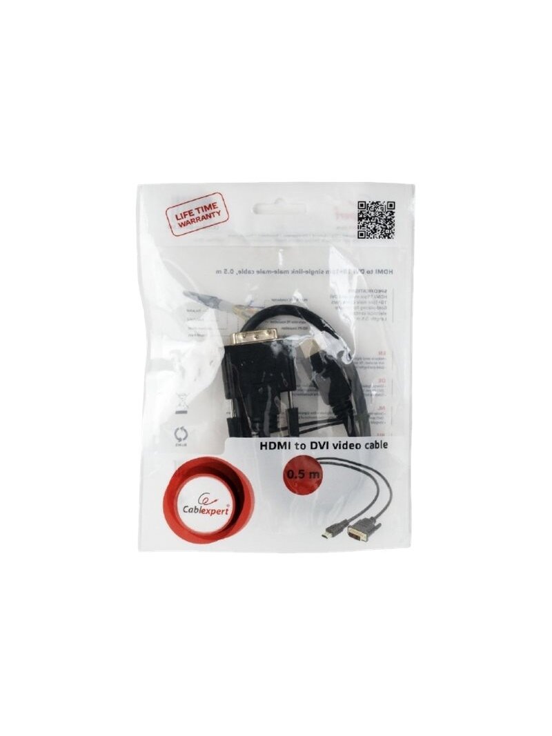 Gembird | HDMI to DVI cable (Single Link) | HDMI 19pin male | DVI 18+1pin male | HDMI to DVI-D | 0.5 m 2 Gembird | HDMI to DVI cable (Single Link) | HDMI 19pin male | DVI 18+1pin male | HDMI to DVI-D | 0.5 m 2