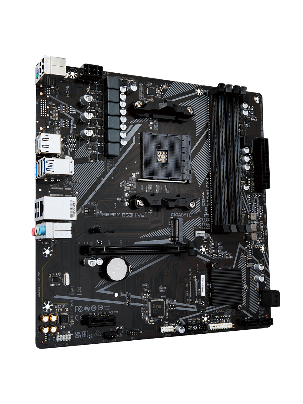 Gigabyte | A520M DS3H V2 | Processor family AMD | Processor socket AM4 | DDR4 DIMM | Memory slots 2 | Number of SATA connectors 4 | Chipset AMD A520 | Micro ATX 2