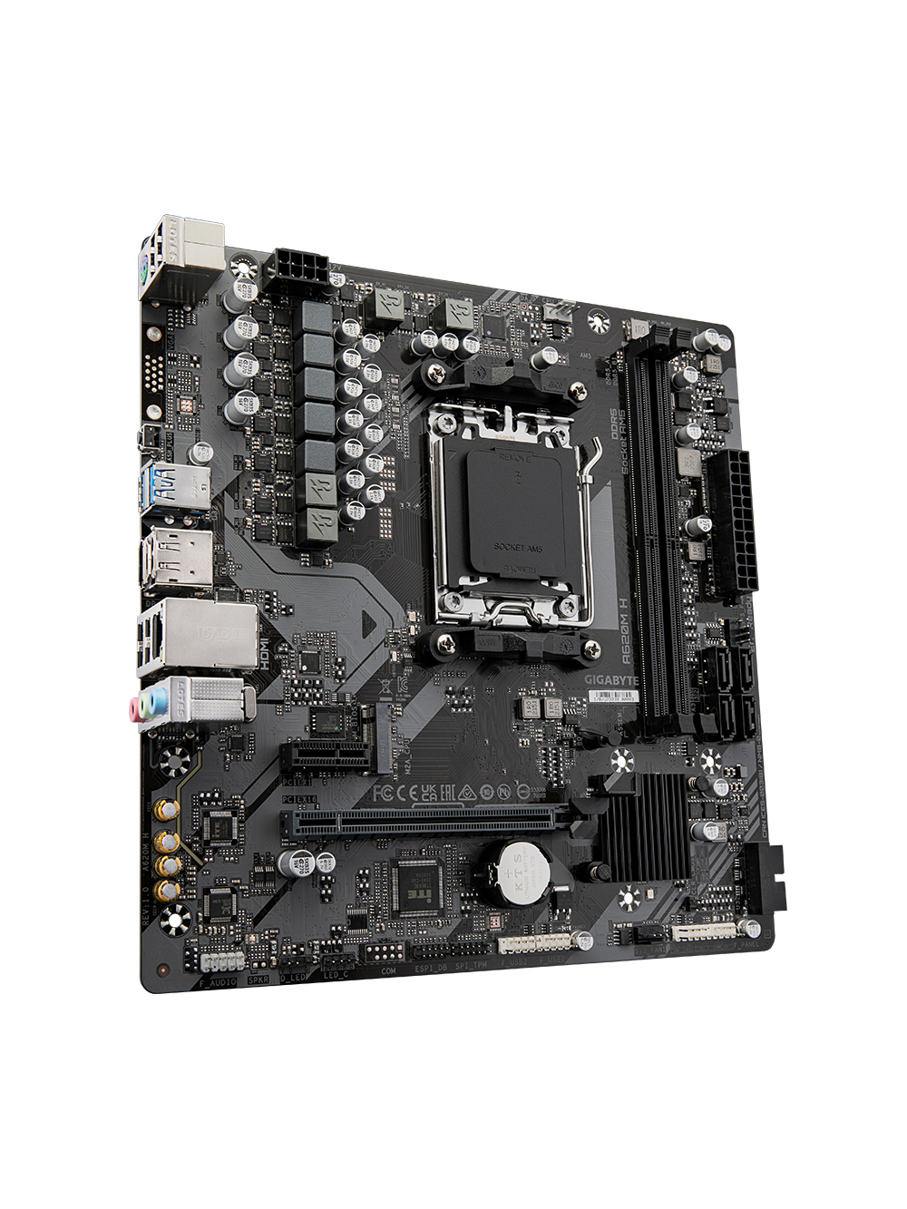 Gigabyte | A620M H 1.0 M/B | Processor family AMD | Processor socket AM5 | DDR5 DIMM | Memory slots 2 | Supported hard disk drive interfaces SATA, M.2 | Number of SATA connectors 4 | Chipset AMD A620 | Micro ATX 2 Gigabyte | A620M H 1.0 M/B | Processor family AMD | Processor socket AM5 | DDR5 DIMM | Memory slots 2 | Supported hard disk drive interfaces SATA, M.2 | Number of SATA connectors 4 | Chipset AMD A620 | Micro ATX 2