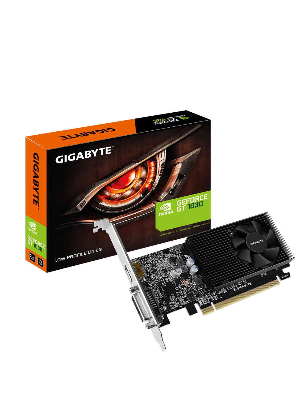 Gigabyte | GV-N1030D4-2GL 1.0 | NVIDIA | 2 GB | GeForce GT 1030 | DDR4 | DVI-D ports quantity 1 | HDMI ports quantity 1 | PCI Express 3.0 | Memory clock speed 2100 MHz | Processor frequency 1417 MHz Gigabyte | GV-N1030D4-2GL 1.0 | NVIDIA | 2 GB | GeForce GT 1030 | DDR4 | DVI-D ports quantity 1 | HDMI ports quantity 1 | PCI Express 3.0 | Memory clock speed 2100 MHz | Processor frequency 1417 MHz