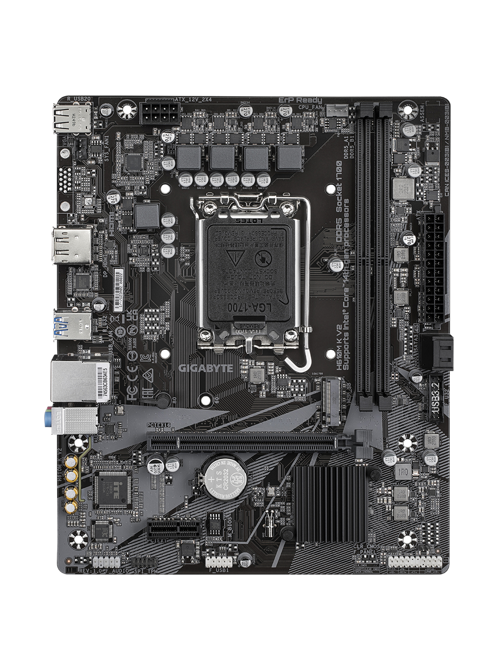Gigabyte H610M K V2 | Processor family Intel | Processor socket LGA1700 | DDR5 | Supported hard disk drive interfaces M.2, SATA | Number of SATA connectors 2 1 Gigabyte H610M K V2 | Processor family Intel | Processor socket LGA1700 | DDR5 | Supported hard disk drive interfaces M.2, SATA | Number of SATA connectors 2 1